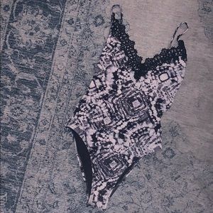 Black & White Tie Dye Bathingsuit
